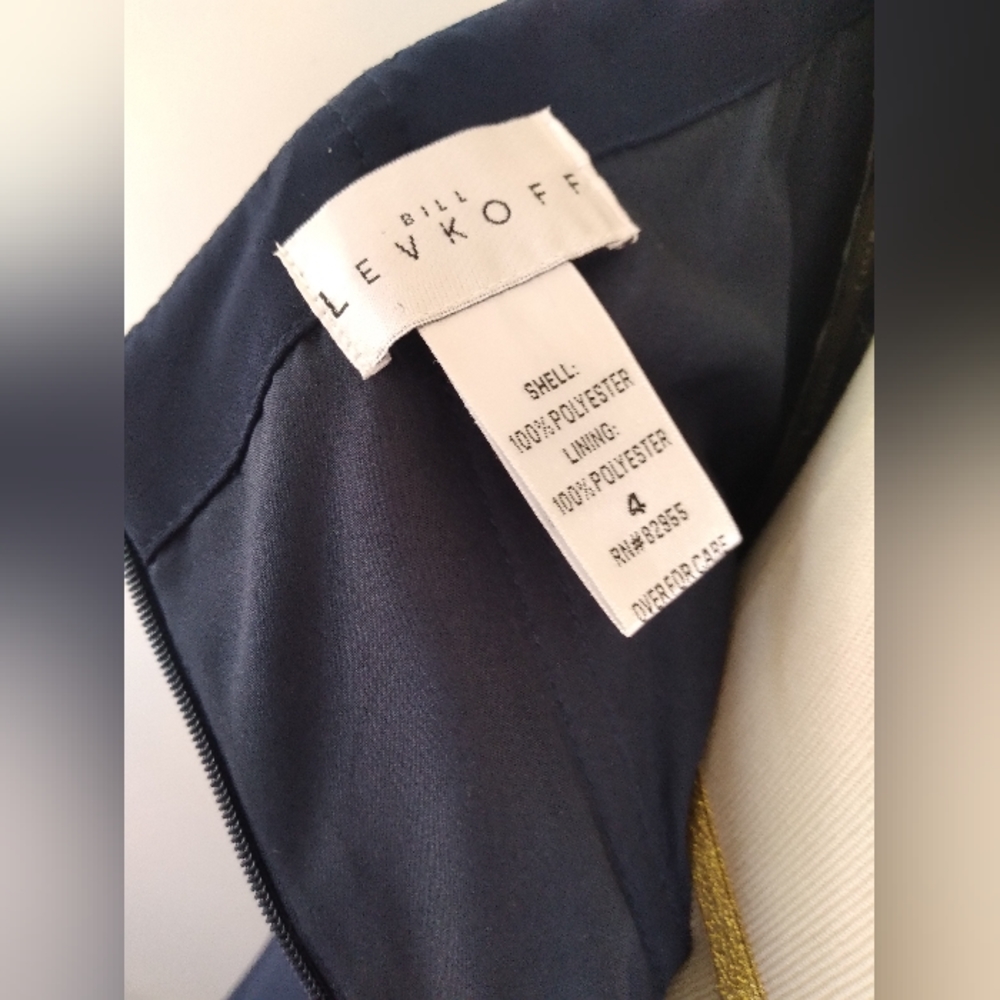 Bill levkoff one shoulder maxi chiffon dress size 4 - Picture 8 of 13